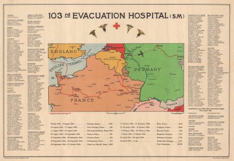 1945 WWII Route Map of the 103rd Evacuation Hospital