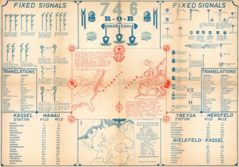 1945 Phillips WWII Route Maps of the 746th Railway Operating Battalion (Set of 2 Maps)