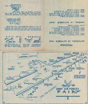 1945 Map of Army Air Forces Fair in Dayton, Ohio - the Future of Warfare