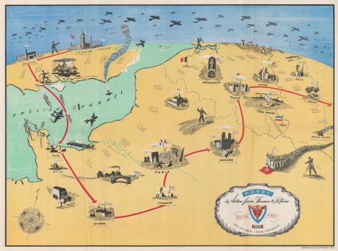 1945 Ciafalo and Helstrom WWII Pictorial Map of Europe: Advanced Supply Unit