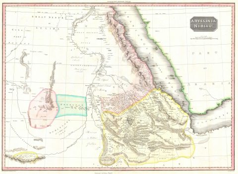 1818 Pinkerton Map of Abyssinia ( Ethiopia ), Sudan & Nubia