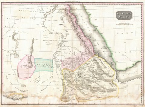 1818 Pinkerton Map of Nubia, Sudan and Abyssinia