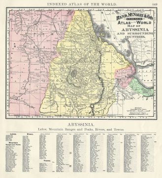 1892 Rand McNally Map of Abyssinia (Ethiopia)