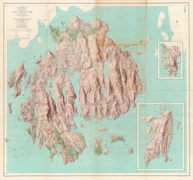 1966 U.S.G.S. Wall Map of Acadia National Park, Mount Desert Island, Maine