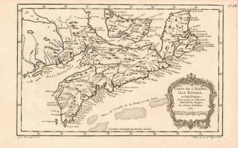 1780 Bellin Map of New Brunswick, Nova Scotia, and Newfoundland