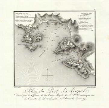1811 Humboldt Map of Acapulco, Mexico