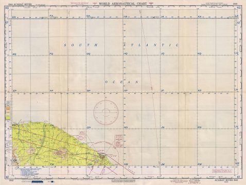 1951 U.S. Air Force Aeronautical Map of the Acarau River, Ceara, Brazil