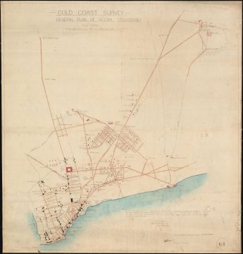 1920 Johnson Official Guiggsberg Survey Map of Accra, Ghana (Gold Coast)
