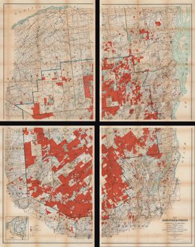 1909 Wood and Smith Wall Map of the Adirondacks, New York