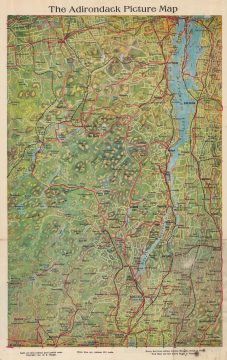 1921 Knight Pictorial Map of the Adirondacks, New York