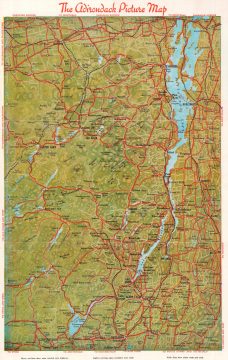1948 Knight Pictorial Map of the Adirondacks, New York