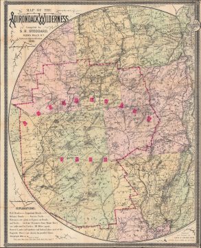 1895 Stoddard Map of the Adirondacks, New York