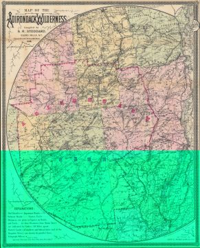 1905 Stoddard Map of the Adirondacks, New York