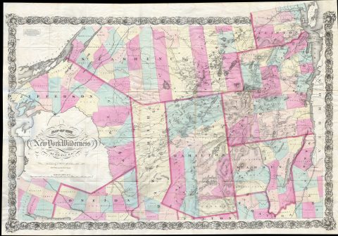1867 Colton - Ely Pocket map of  the Adirondack Mountains,  New York