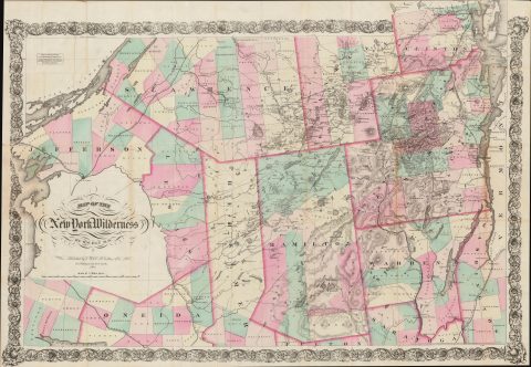 1869 Ely Map of the Adirondacks (first accurate map of the Adirondacks!)