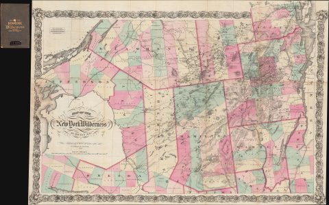 1869 Ely Map of the Adirondacks (first accurate map of the Adirondacks!)