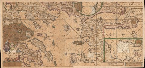 1717 Van Keulen Nautical Map of the Northern Aegean Sea and Bosphorus