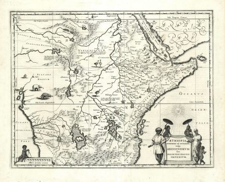 1635 Blaeu Map of Central Africa - Kingdom of Prester John