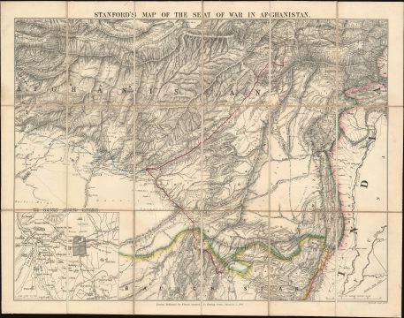 1880 Stanford Map of Afghanistan During the Second Anglo-Afghan War