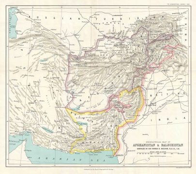 1900 Holdich Map of Afghanistan and Pakistan