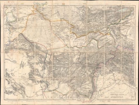1872 Wyld Military Staff Map of Afghanistan - Second Anglo-Afghan War / Great Game