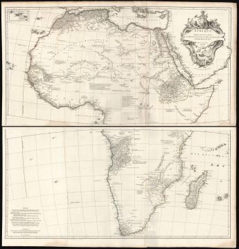 1749 d'Anville Wall Map of Africa (foundational 18th century map of Africa)