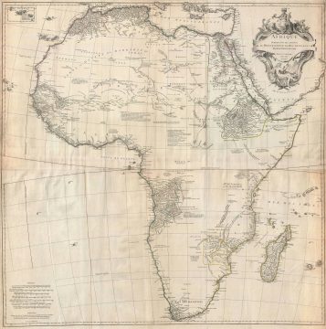 1739 Anville Wall Map of Africa (one of the most important 18th cntry maps of Africa)
