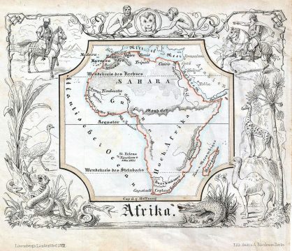 1846 Lowenberg Whimsical Map of Africa