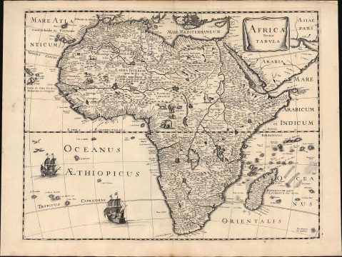 1650 Pierre Mariette Map of Africa