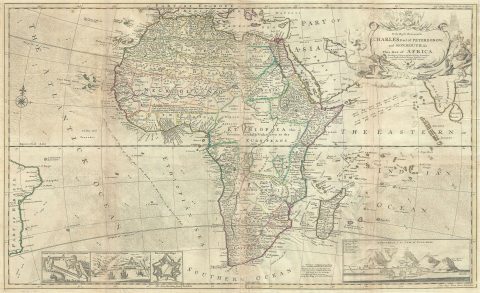 1732 Herman Moll Map of Africa