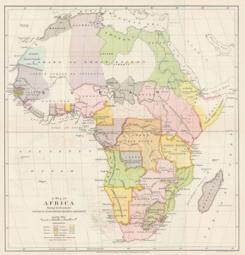 1890 Royal Geographical / Stanford Map of Africa (Scramble for Africa)