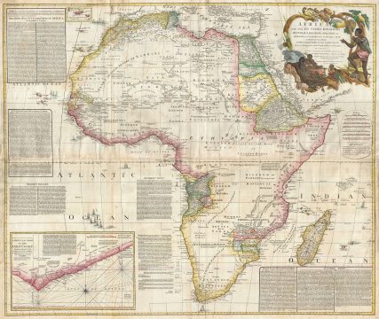 1794 Boulton and Anville Wall Map of Africa (most important 18th cntry map of Africa)