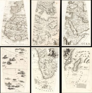 1688 Coronelli Globe Gores of Africa