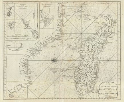 1797 Laurie and Whittle Nautical Map of Mozambique and Madagascar (the Inner Passage)