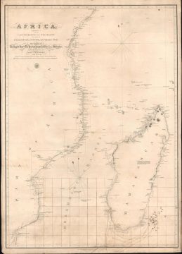 1828 Owen Nautical Chart Madagascar w/Manuscript Whaling Notes