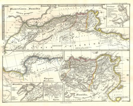 1855 Spruneri Map of North Africa in Ancient Times (Carthage, Alexandria)