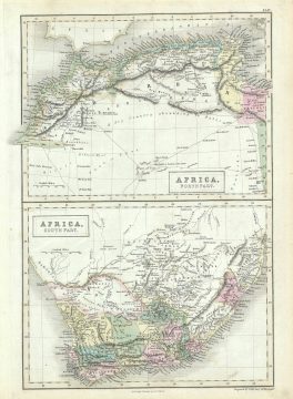 1851 Black Map of North and South Africa