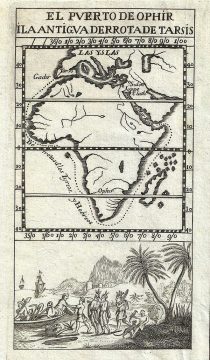 1754 Gabriel Ramirez Map of Africa and the Biblical Treasure City of Ophir