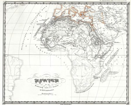 1855 Perthes Map of Africa prior to the Arab Invasions of the 7th Century