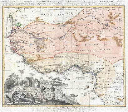 1743 Homann Heirs Map of West Africa or Guinea