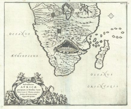 1665 Kircher Map of Southern Africa