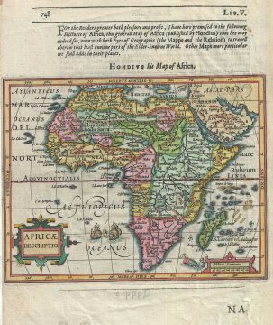 1625 Hondius Map of Africa