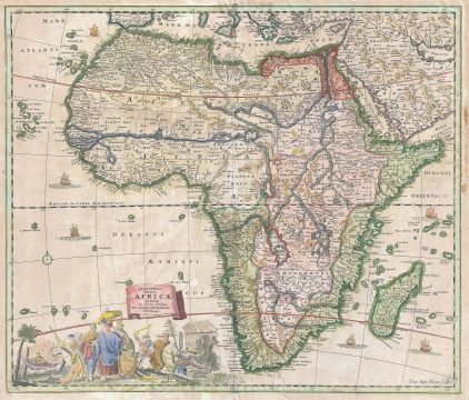 1697 Sandrart Map of Africa (first map engraved by Homann)
