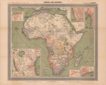 1889 Flemming / Handtke Map of Africa, German Colonies