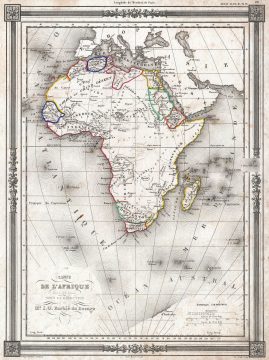 1852 Bocage Map of Africa