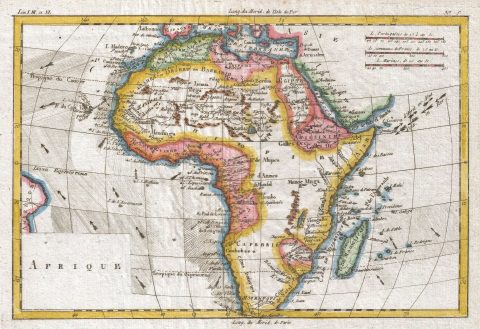 1780 Raynal and Bonne Map of Africa