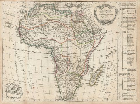 1784 Vaugondy Map of Africa