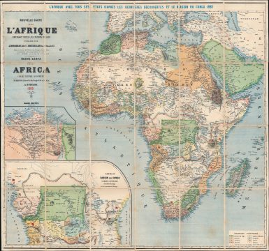 1890 Dosseray Wall Map of Africa