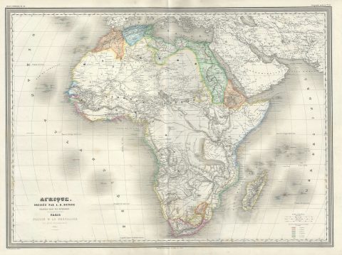 1860 Dufour Map of Africa