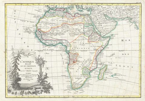 1782 Janvier Map of Africa